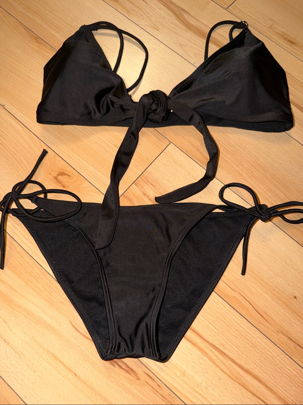 Black Tie-Front Bikini Top - Women Intimates & Sleepwear